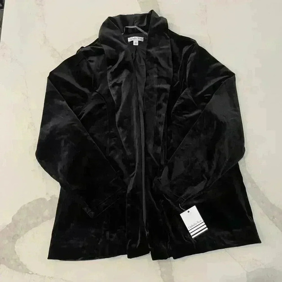 Ophelia Roe NWT Velour Jacket Blazer Womens 1X Holiday Party Christmas Workwear - Picture 1 of 7